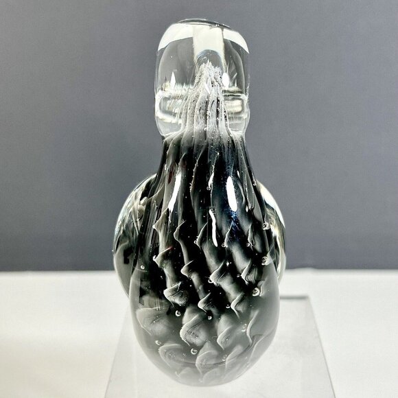 FM‎ Ronneby Konstglas Art Glass Bird Paperweight Fumato Glass Sweden - Picture 7 of 12